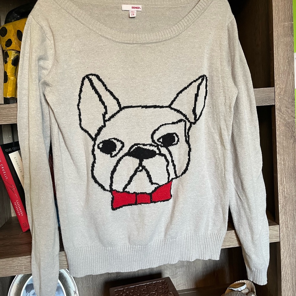 Gray Boat Neck Dog Sweater